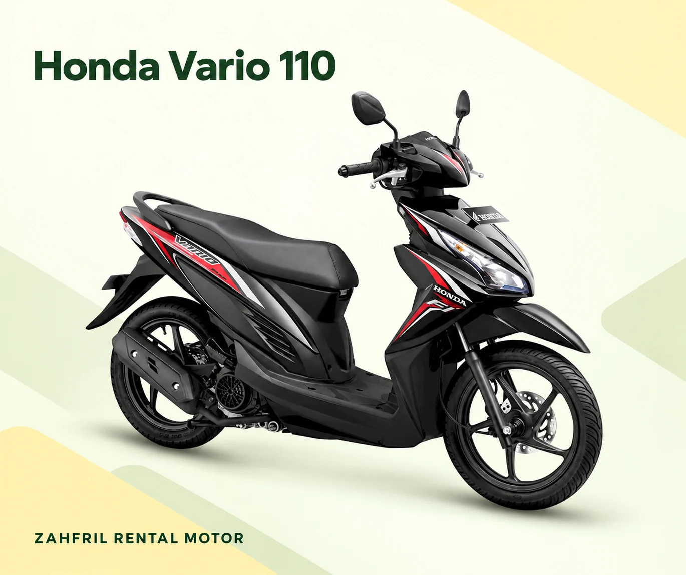 Ilustrasi Honda Vario 110 dengan branding Zahfril Rental Motor